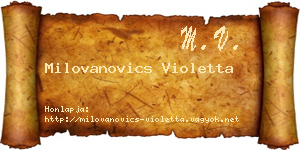 Milovanovics Violetta névjegykártya